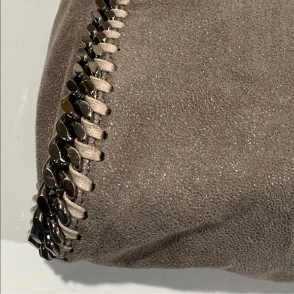 Stella McCartney Falabella Gray Vegan Suede Chain Crossbody Bag - Picture 8 of 14